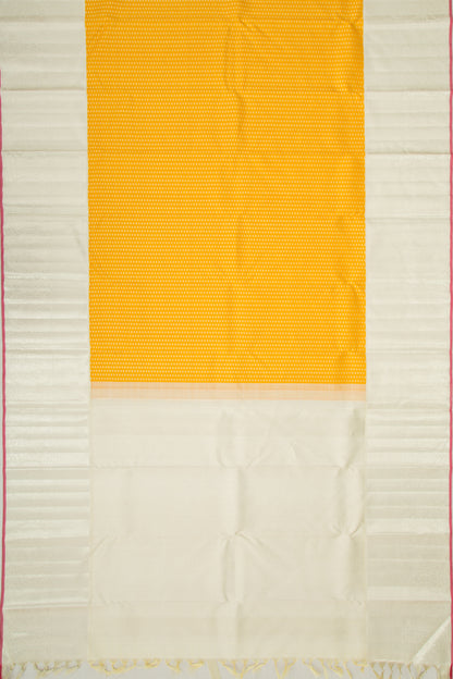Kanchipuram Silk Brocade Yellow Saree