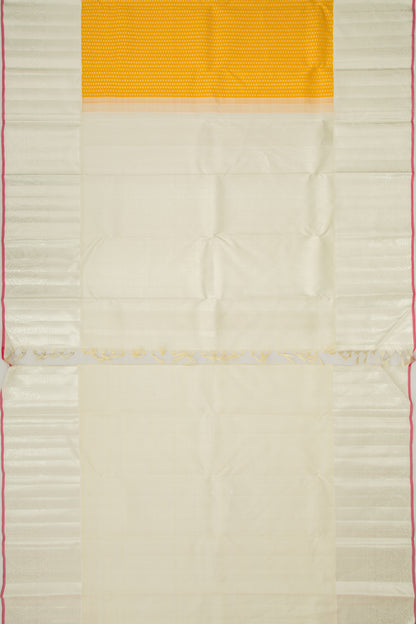 Kanchipuram Silk Brocade Yellow Saree