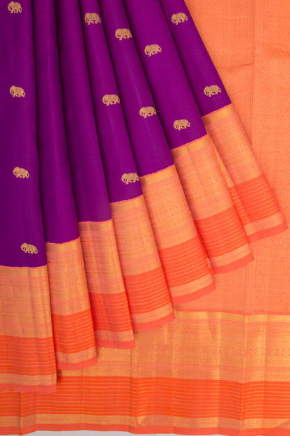 Kanchipuram Silk Butta Purple Saree