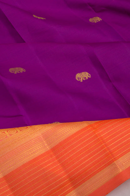 Kanchipuram Silk Butta Purple Saree