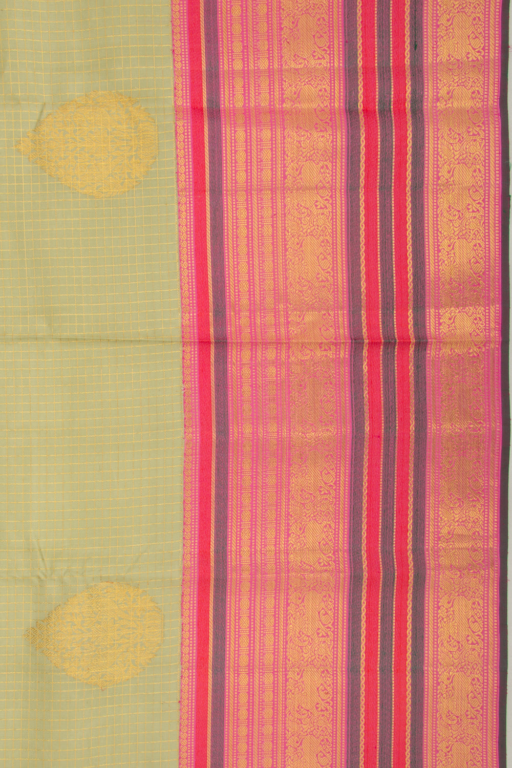 Kanchipuram Silk Butta Pista Green Saree