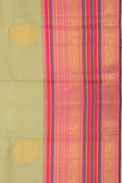 Kanchipuram Silk Butta Pista Green Saree