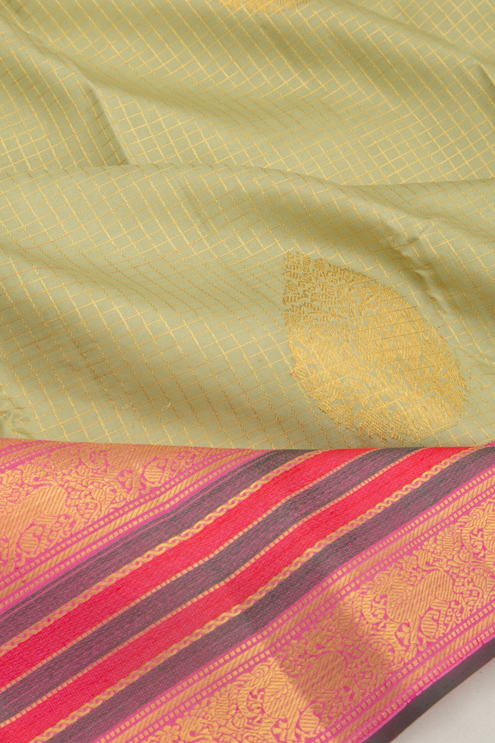 Kanchipuram Silk Butta Pista Green Saree