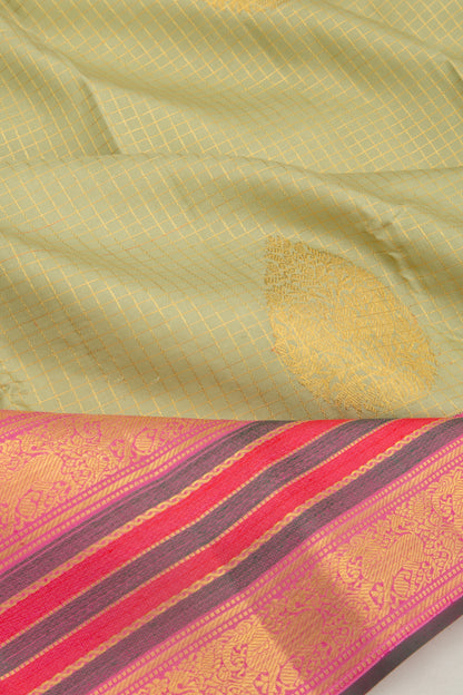 Kanchipuram Silk Butta Pista Green Saree