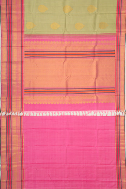 Kanchipuram Silk Butta Pista Green Saree