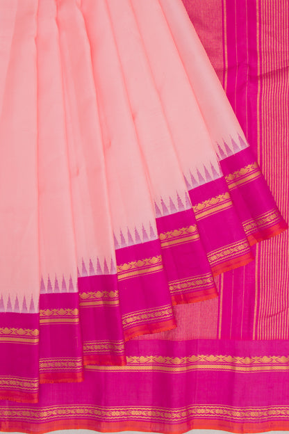 Gadwal Silk Butta Baby Pink Saree