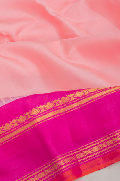 Gadwal Silk Butta Baby Pink Saree