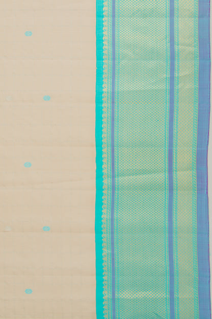 Gadwal Silk Butta Cream Saree