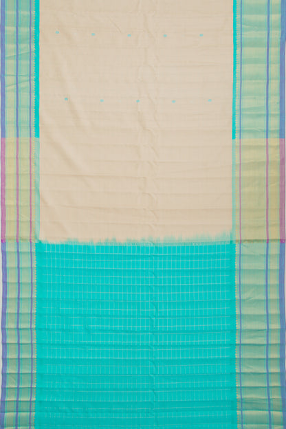 Gadwal Silk Butta Cream Saree