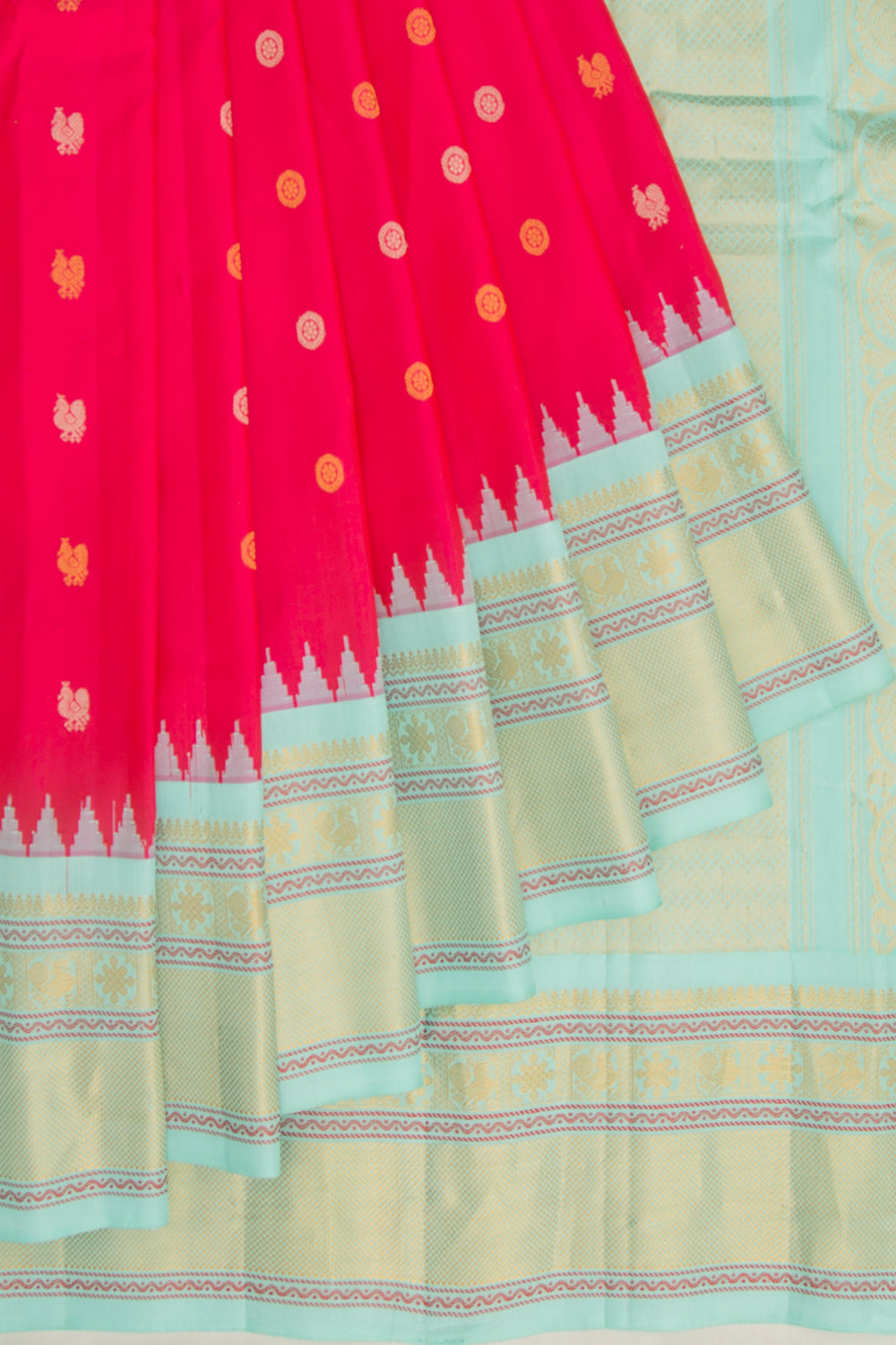 Gadwal Silk Butta Pink Saree