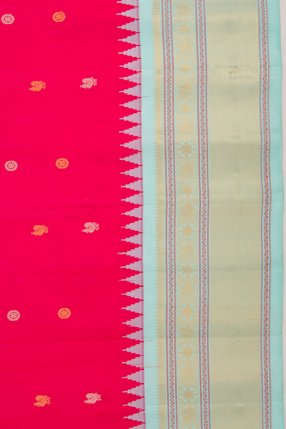 Gadwal Silk Butta Pink Saree