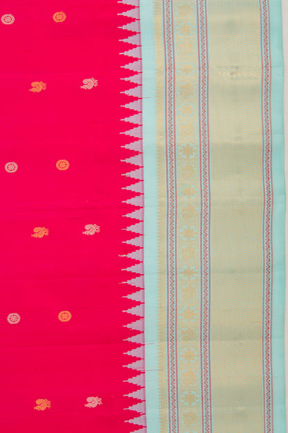 Gadwal Silk Butta Pink Saree