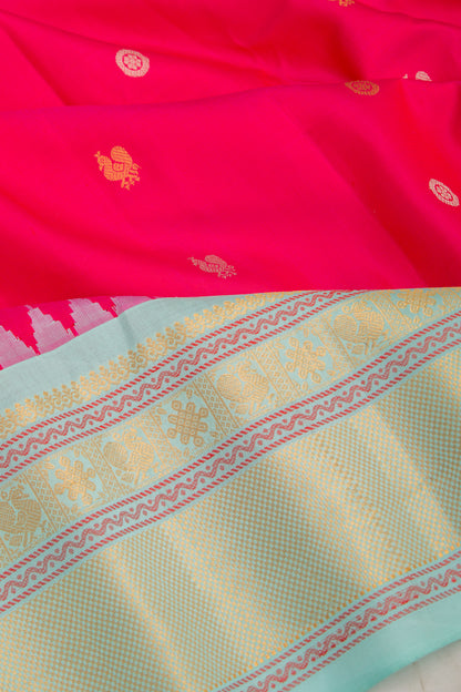 Gadwal Silk Butta Pink Saree