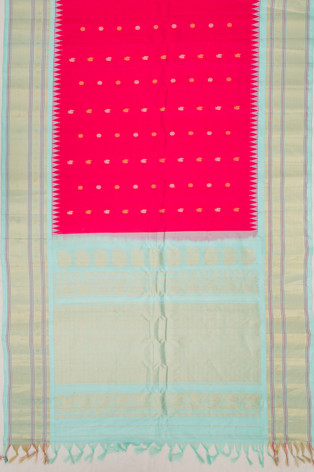 Gadwal Silk Butta Pink Saree
