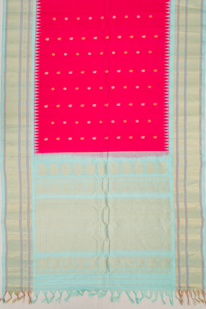 Gadwal Silk Butta Pink Saree