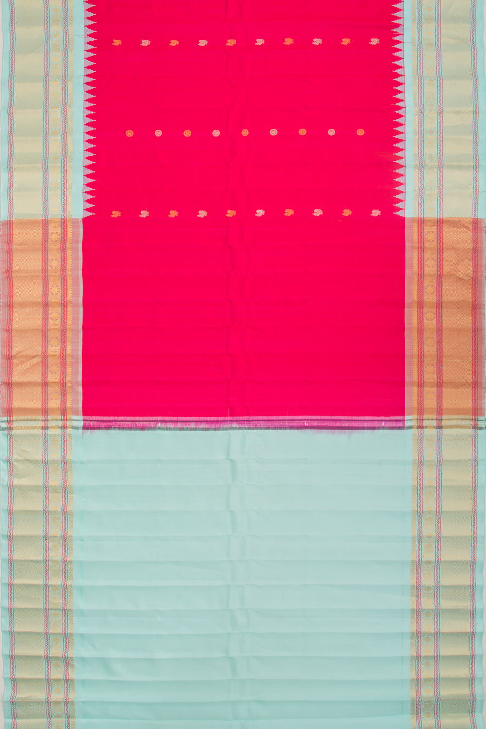 Gadwal Silk Butta Pink Saree