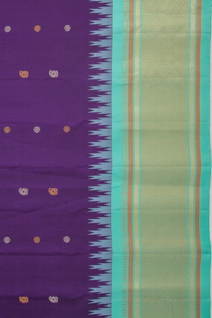 Gadwal Silk Butta Purple Saree
