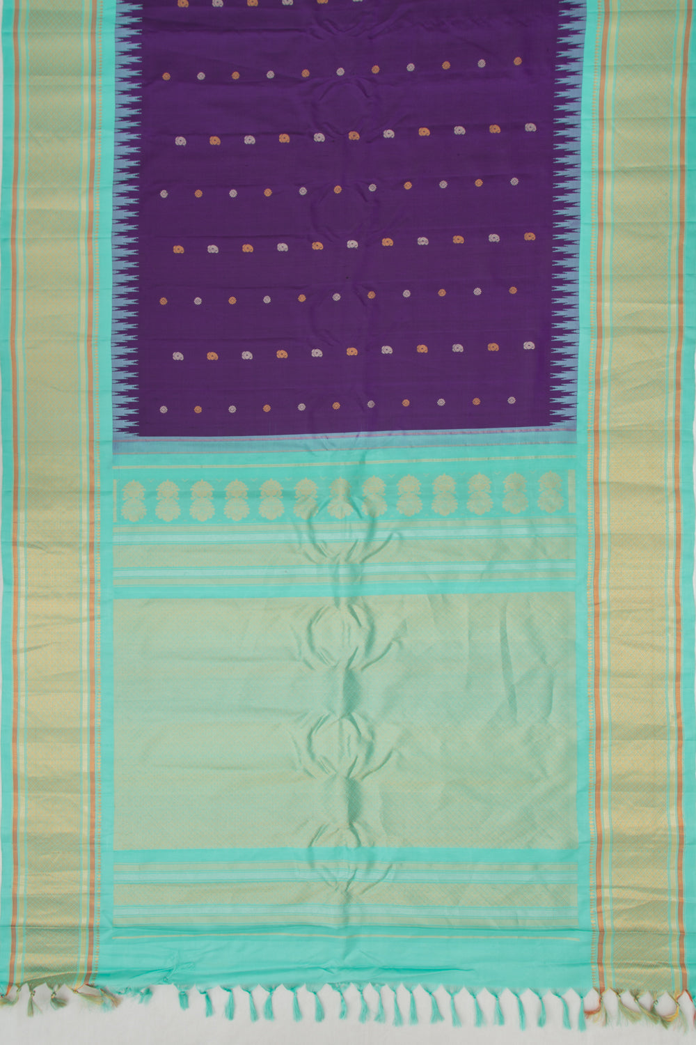 Gadwal Silk Butta Purple Saree