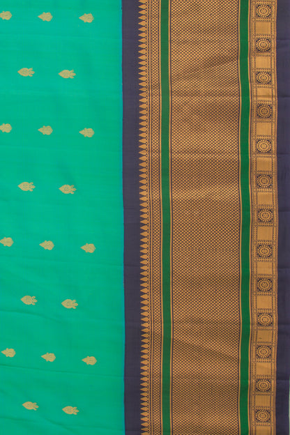 Gadwal Silk Butta Sea Green Saree