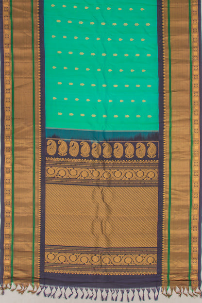 Gadwal Silk Butta Sea Green Saree