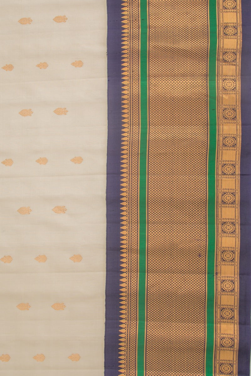 Gadwal Silk Butta Cream Saree