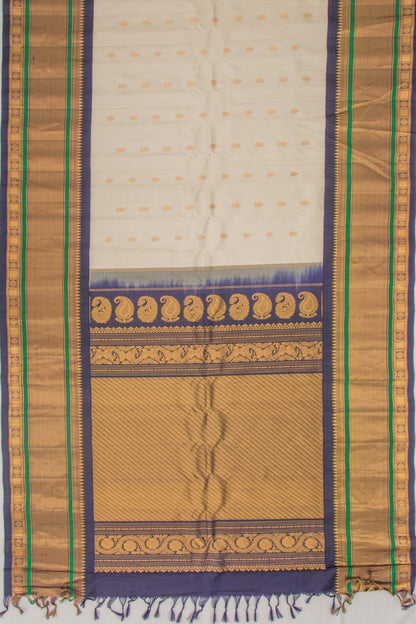 Gadwal Silk Butta Cream Saree