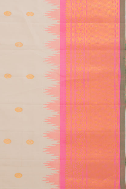 Gadwal Silk Butta Cream Saree