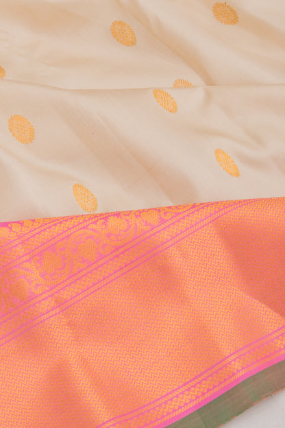 Gadwal Silk Butta Cream Saree