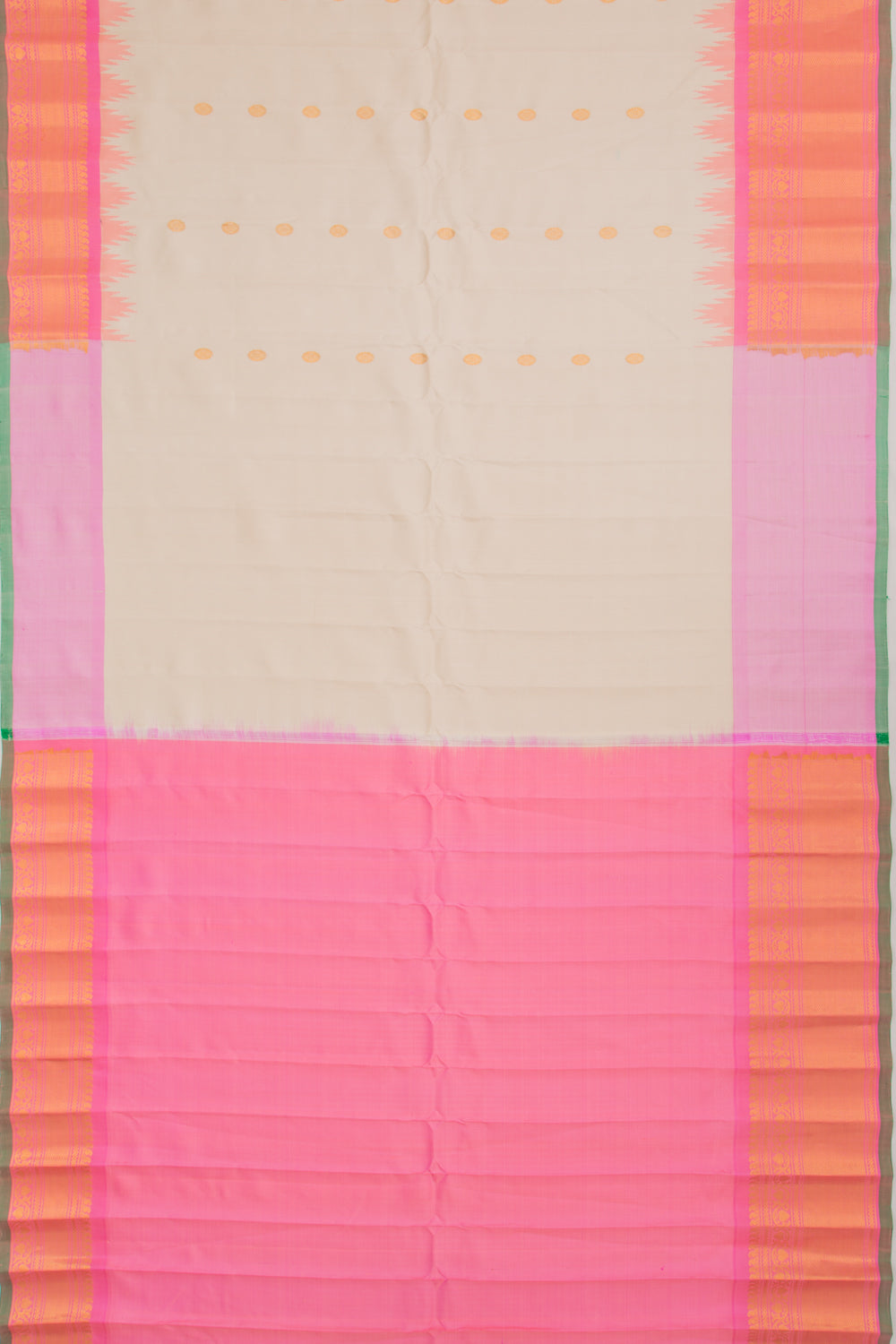 Gadwal Silk Butta Cream Saree