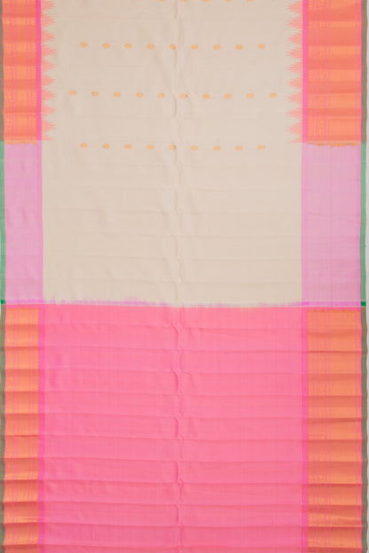 Gadwal Silk Butta Cream Saree