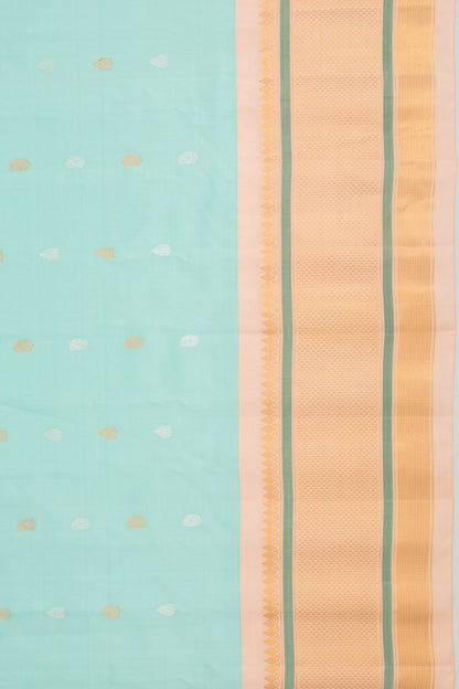 Gadwal Silk Butta Sky Blue Saree