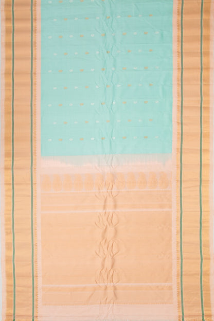 Gadwal Silk Butta Sky Blue Saree