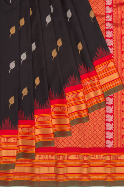Gadwal Silk Butta Black Saree