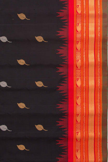 Gadwal Silk Butta Black Saree