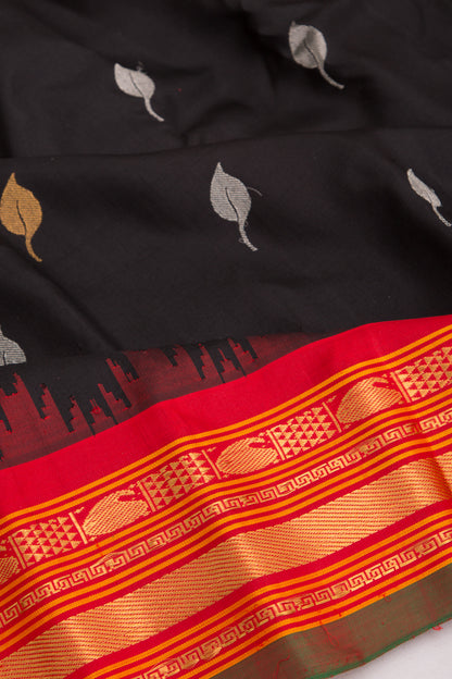 Gadwal Silk Butta Black Saree