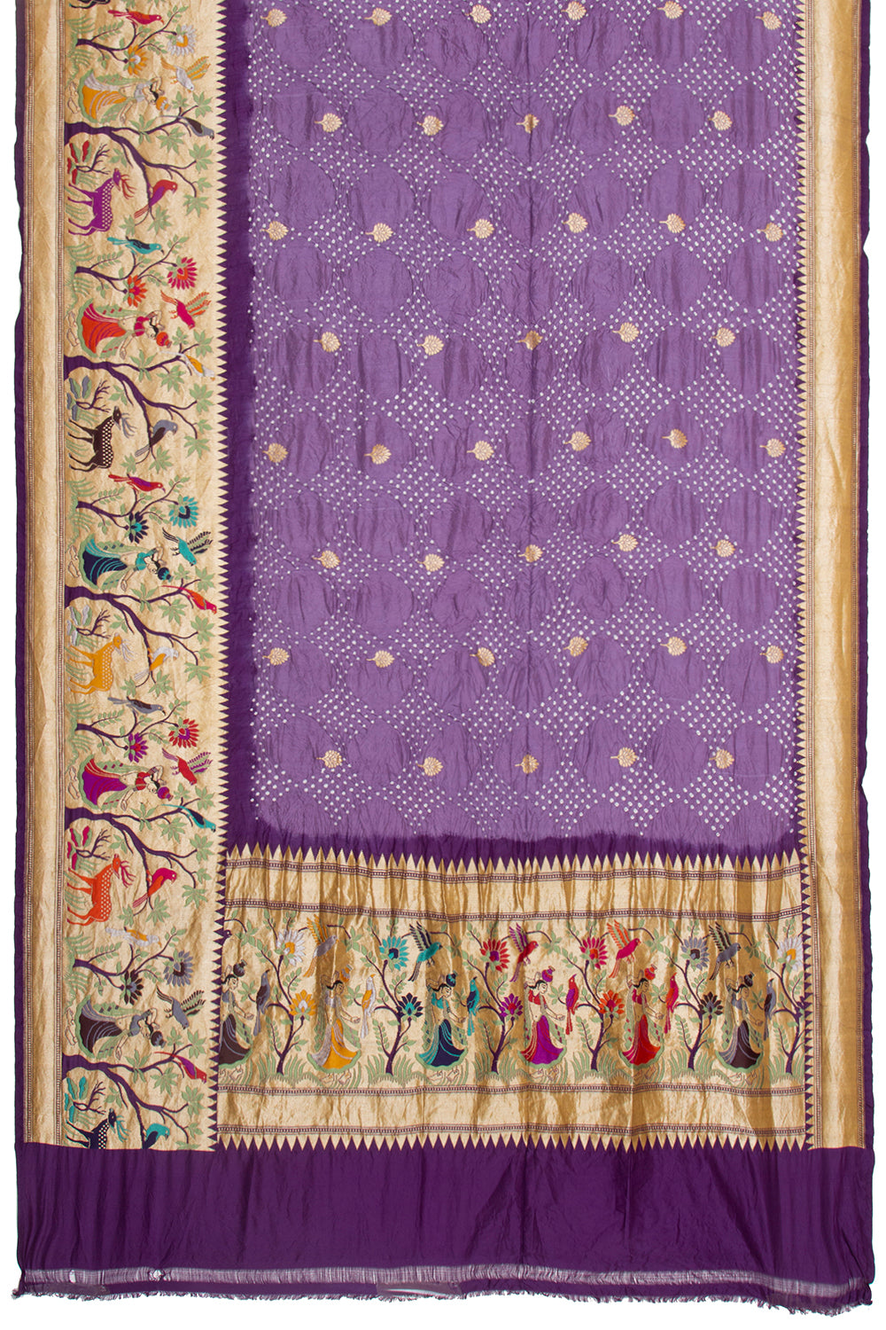 Banarasi Georgette Bandhani Butta Violet Saree