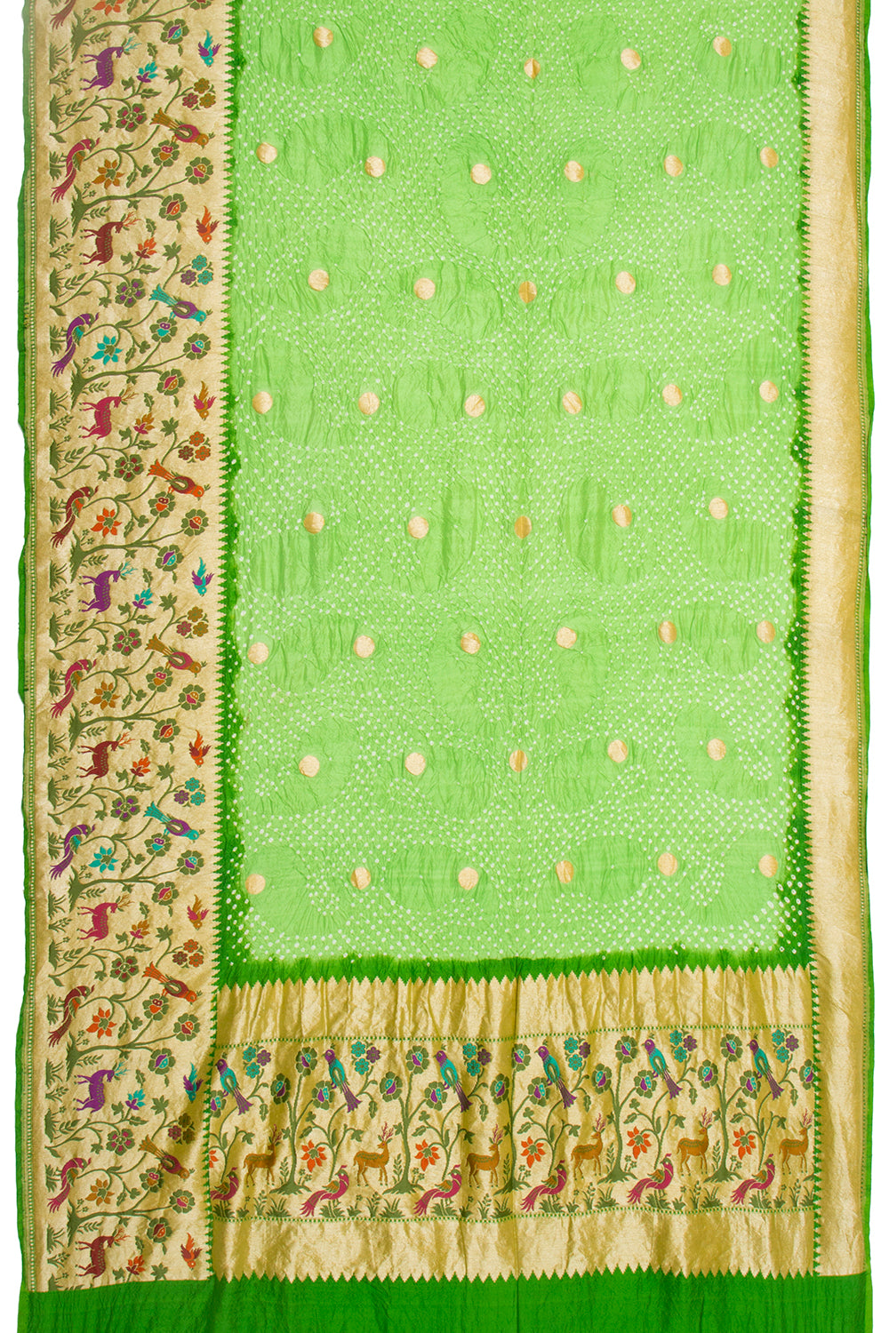 Banarasi Georgette Bandhani Butta Green Saree