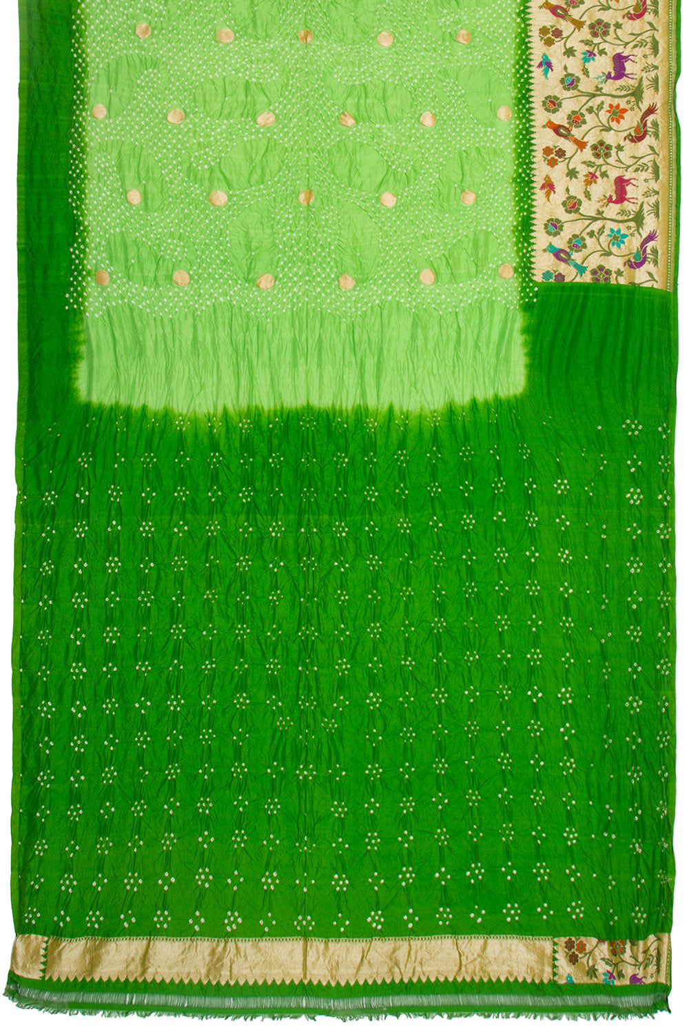 Banarasi Georgette Bandhani Butta Green Saree