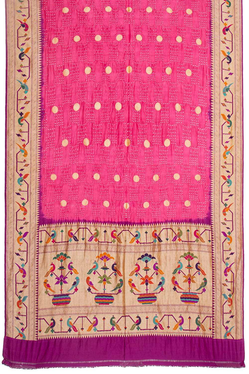 Banarasi Georgette Bandhani Butta Pink Saree