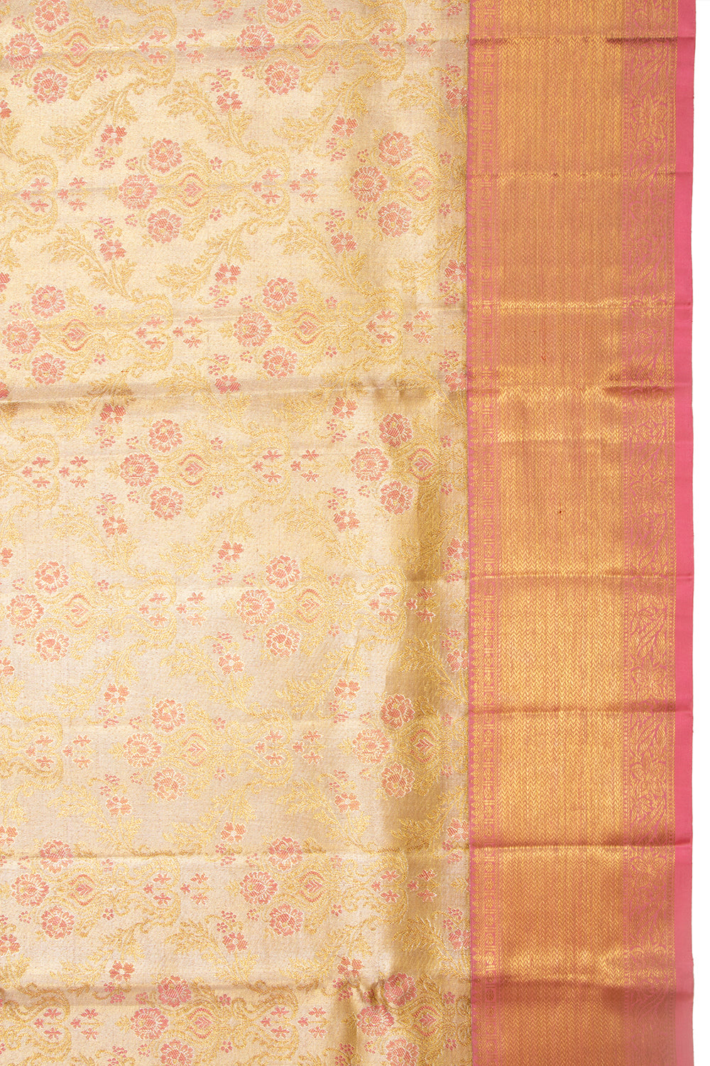 Kanchipuram Silk Tissue Brocade Gold Saree