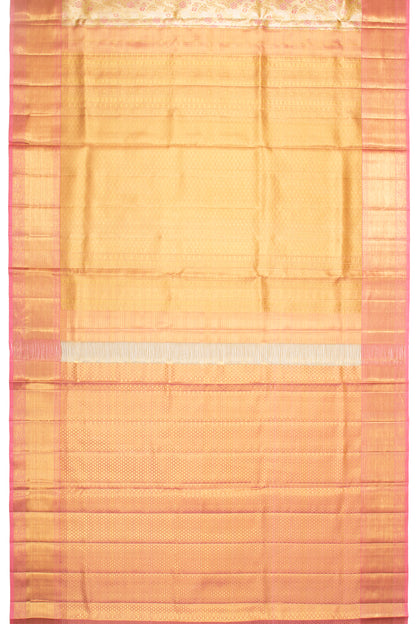 Kanchipuram Silk Tissue Brocade Gold Saree