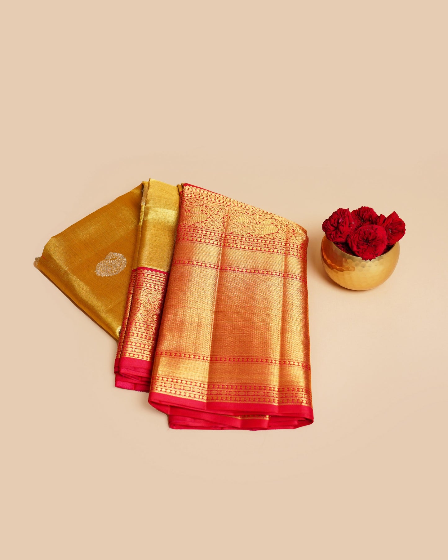 Kanchipuram Silk Tissue Gold Saree