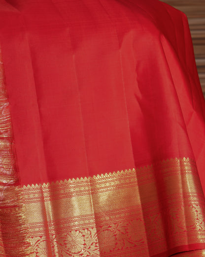 Kanchipuram Silk Jaal Peach Saree