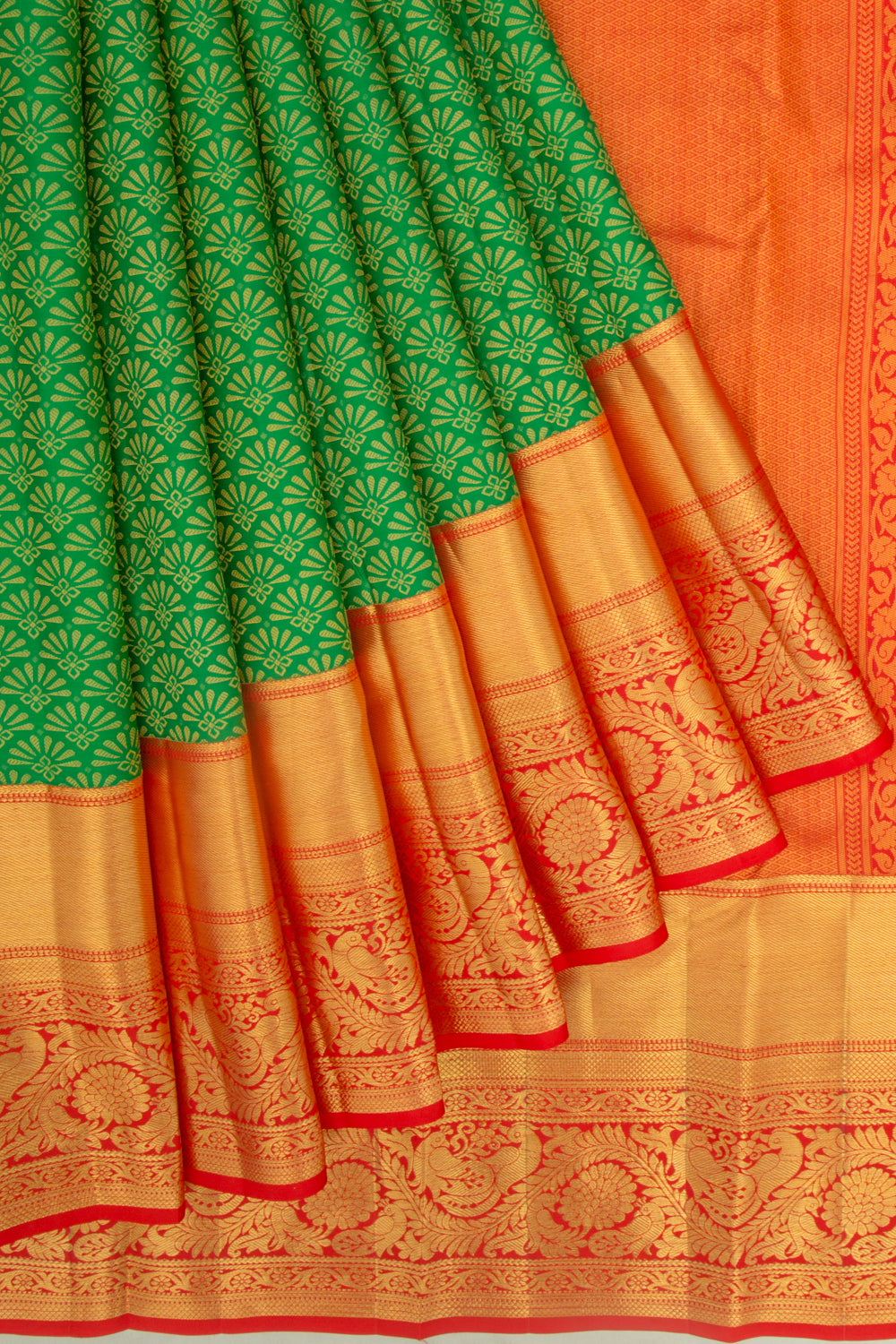 Taranga Kanchi Silk Brocade Green Saree
