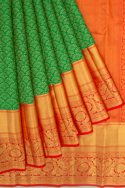 Taranga Kanchi Silk Brocade Green Saree