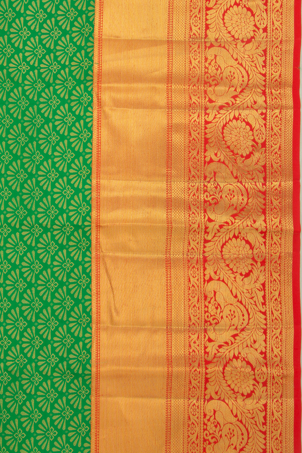 Taranga Kanchi Silk Brocade Green Saree