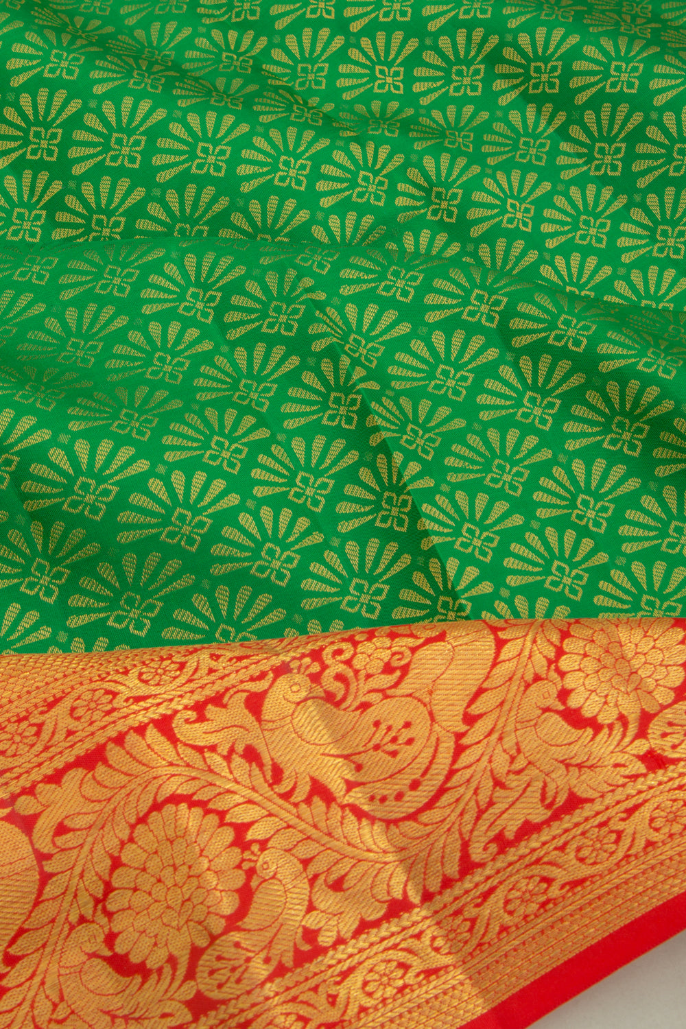 Taranga Kanchi Silk Brocade Green Saree