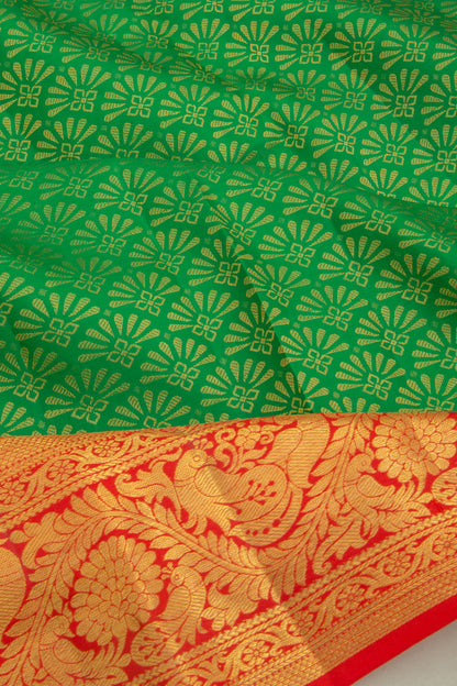 Taranga Kanchi Silk Brocade Green Saree