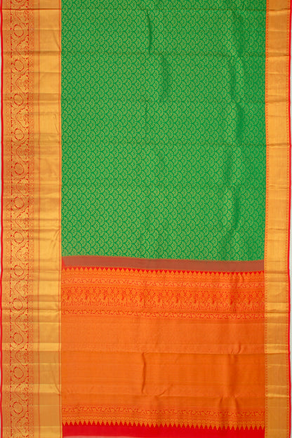 Taranga Kanchi Silk Brocade Green Saree
