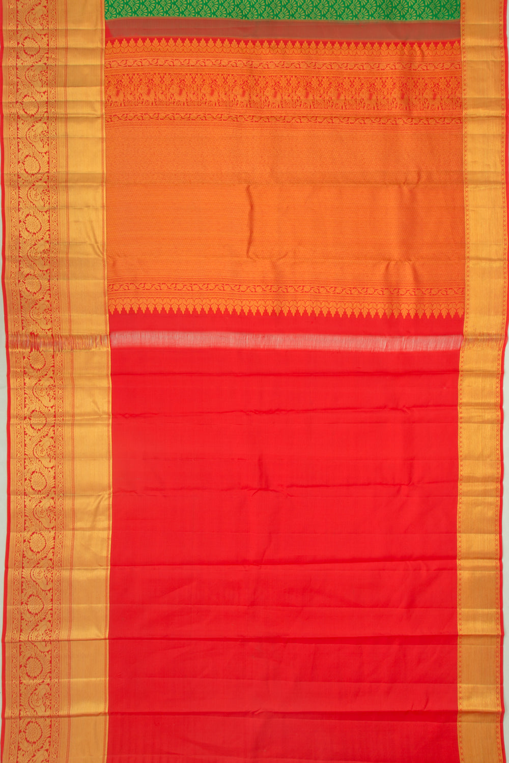 Taranga Kanchi Silk Brocade Green Saree